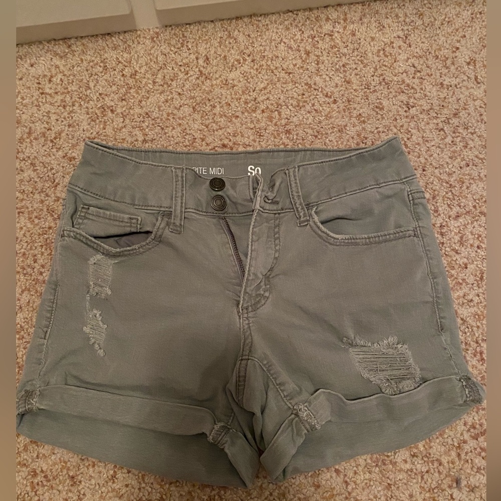 Juniors SO Light Green Jean Shorts | Size 3